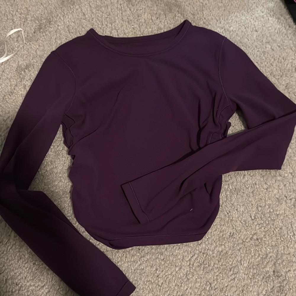 Lululemon purple cropped long sleeve